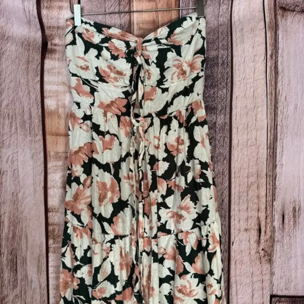 Abercrombie & Fitch Dress Knotted Halter Floral Maxi Smocked‎ Romantic Large